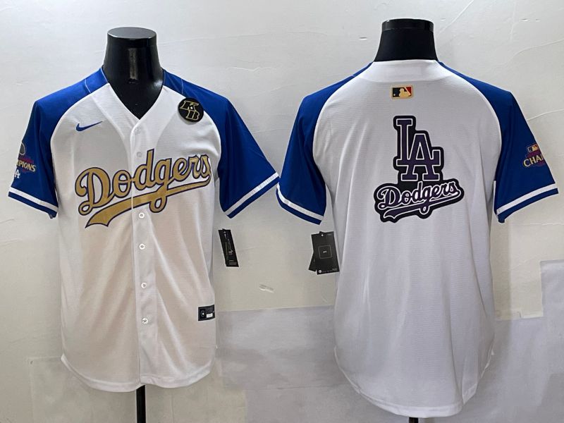 Men Los Angeles Dodgers Blank White Blue Gold Game Nike 2025 MLB Jersey style 42929->los angeles dodgers->MLB Jersey